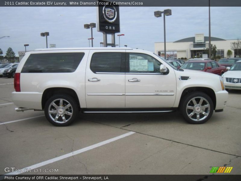 White Diamond Tricoat / Cashmere/Cocoa 2011 Cadillac Escalade ESV Luxury