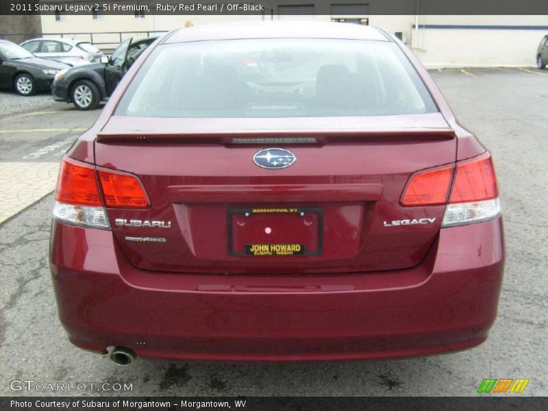 Ruby Red Pearl / Off-Black 2011 Subaru Legacy 2.5i Premium
