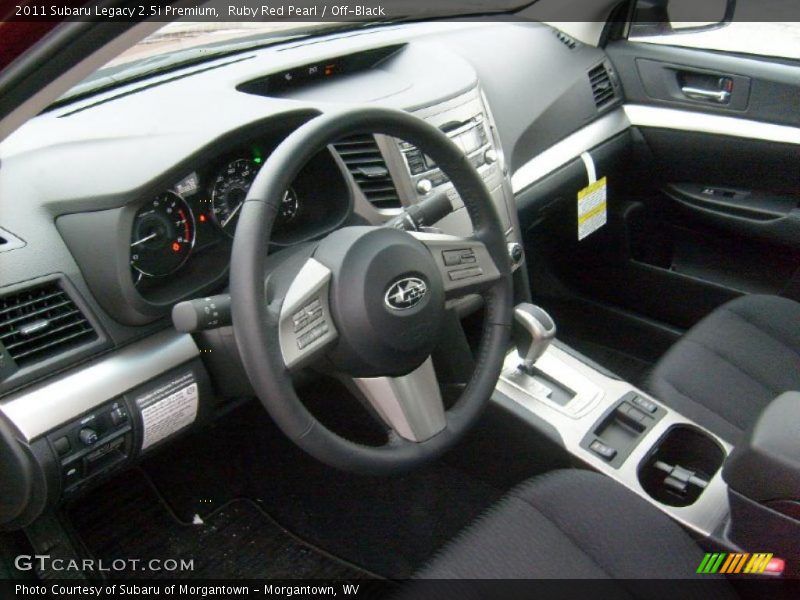 Off-Black Interior - 2011 Legacy 2.5i Premium 