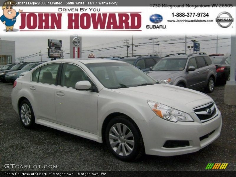 Satin White Pearl / Warm Ivory 2011 Subaru Legacy 3.6R Limited