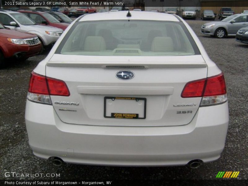 Satin White Pearl / Warm Ivory 2011 Subaru Legacy 3.6R Limited