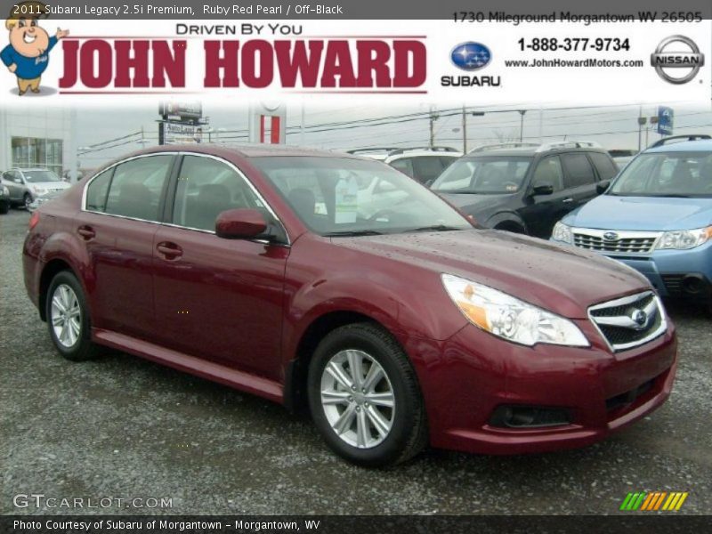 Ruby Red Pearl / Off-Black 2011 Subaru Legacy 2.5i Premium