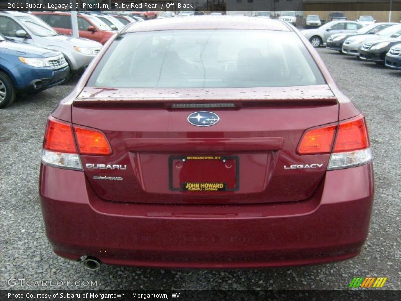 Ruby Red Pearl / Off-Black 2011 Subaru Legacy 2.5i Premium