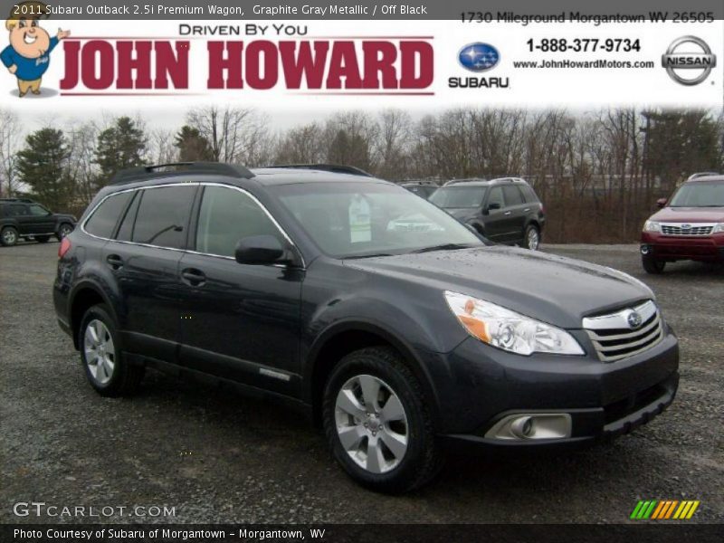 Graphite Gray Metallic / Off Black 2011 Subaru Outback 2.5i Premium Wagon