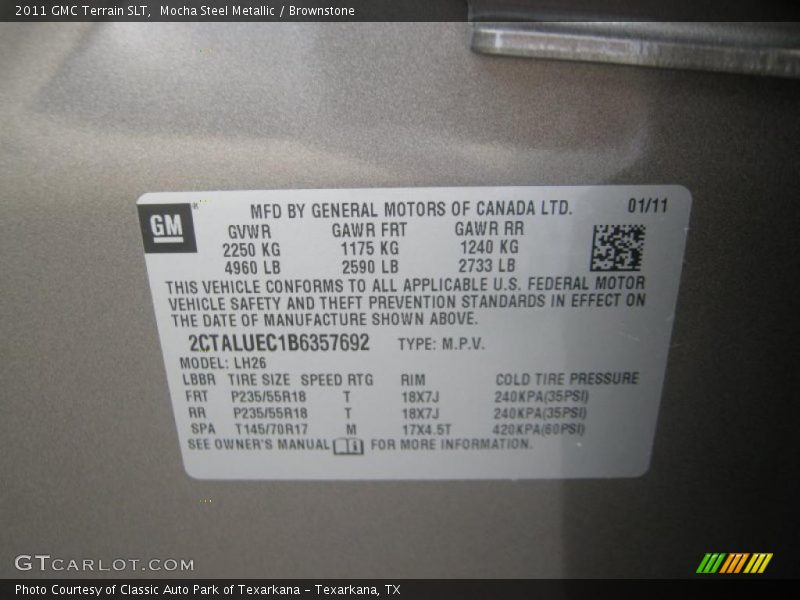 Mocha Steel Metallic / Brownstone 2011 GMC Terrain SLT