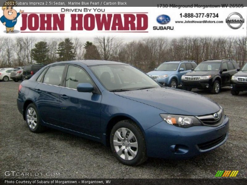 Marine Blue Pearl / Carbon Black 2011 Subaru Impreza 2.5i Sedan
