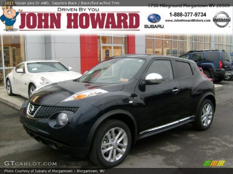 Sapphire Black / Black/Red w/Red Trim 2011 Nissan Juke SV AWD