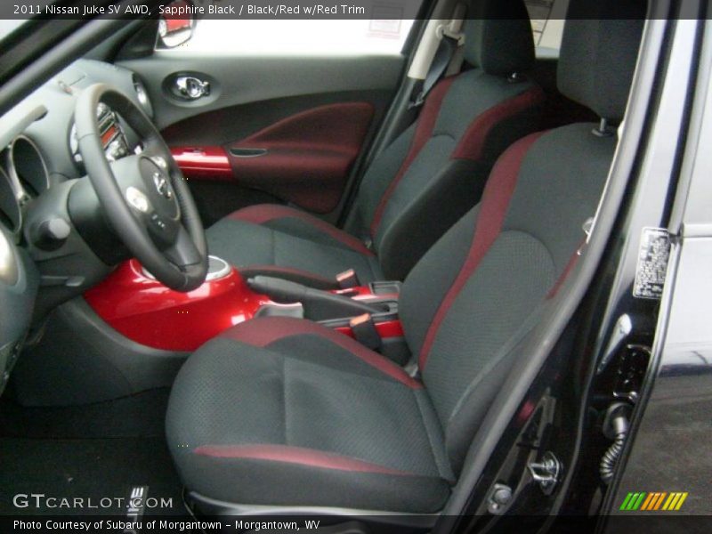 2011 Juke SV AWD Black/Red w/Red Trim Interior
