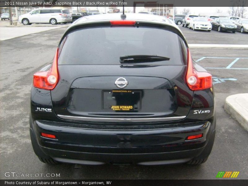 Sapphire Black / Black/Red w/Red Trim 2011 Nissan Juke SV AWD