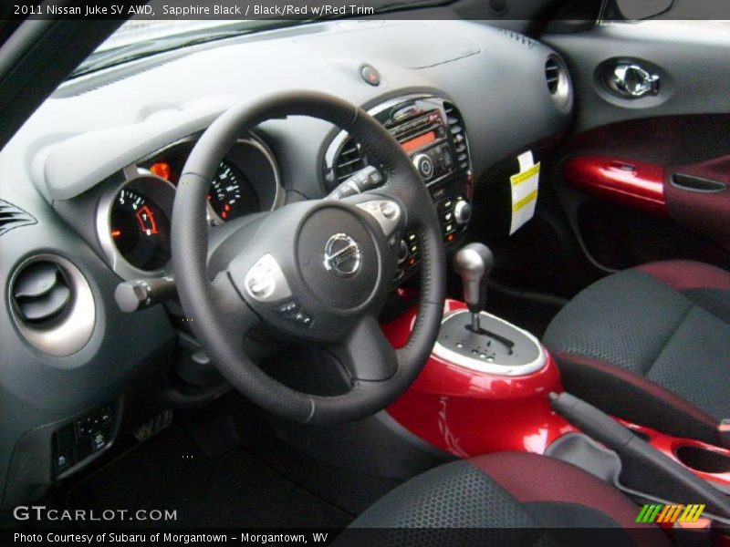  2011 Juke SV AWD Black/Red w/Red Trim Interior