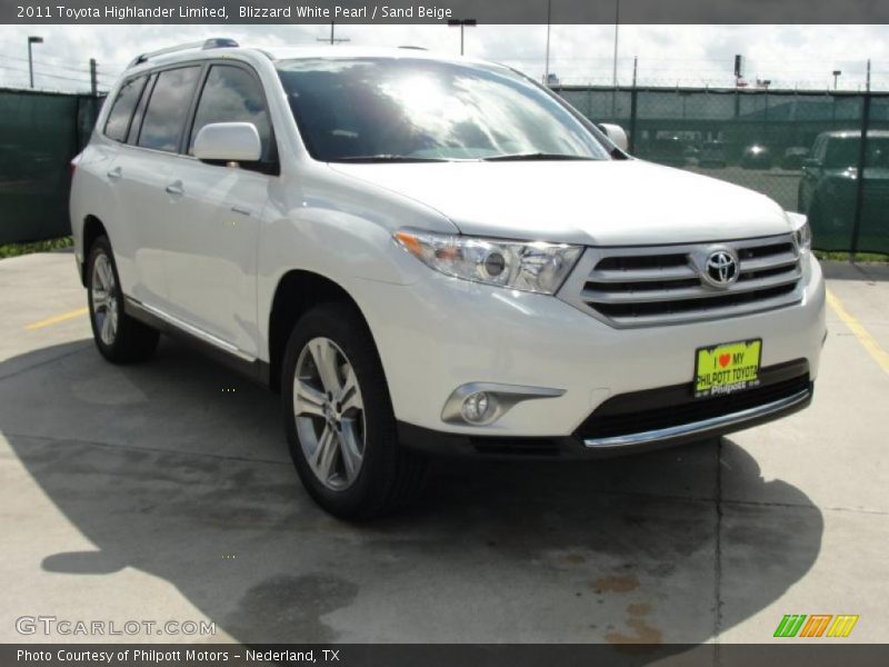 Blizzard White Pearl / Sand Beige 2011 Toyota Highlander Limited