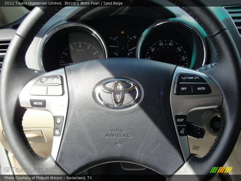 Blizzard White Pearl / Sand Beige 2011 Toyota Highlander Limited