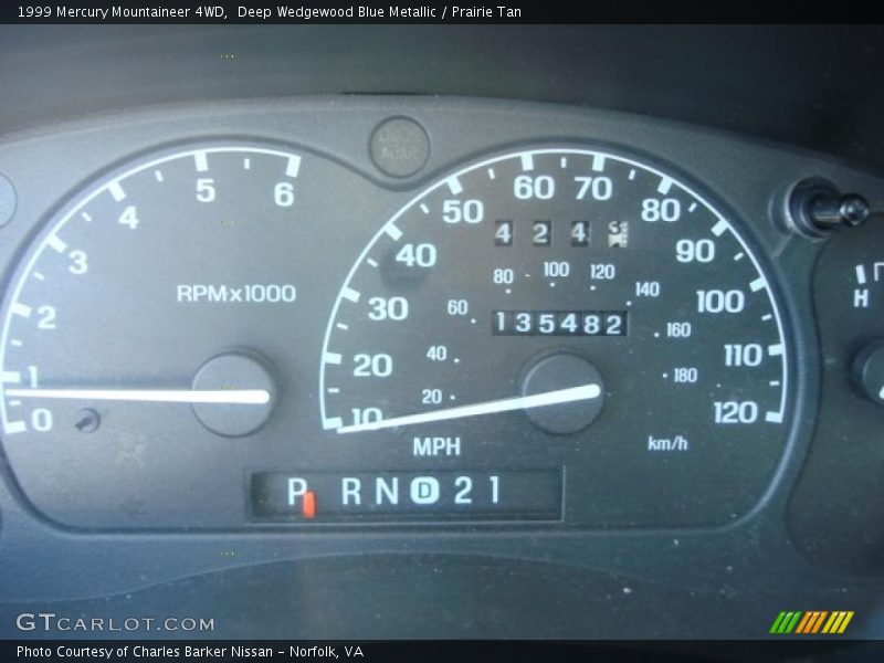 Deep Wedgewood Blue Metallic / Prairie Tan 1999 Mercury Mountaineer 4WD