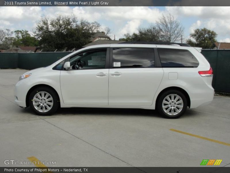 Blizzard White Pearl / Light Gray 2011 Toyota Sienna Limited