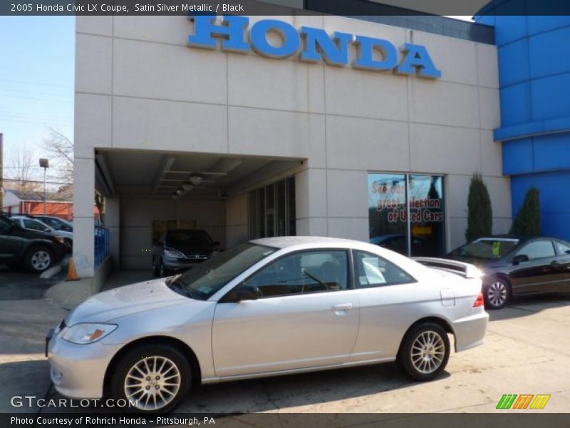 Satin Silver Metallic / Black 2005 Honda Civic LX Coupe