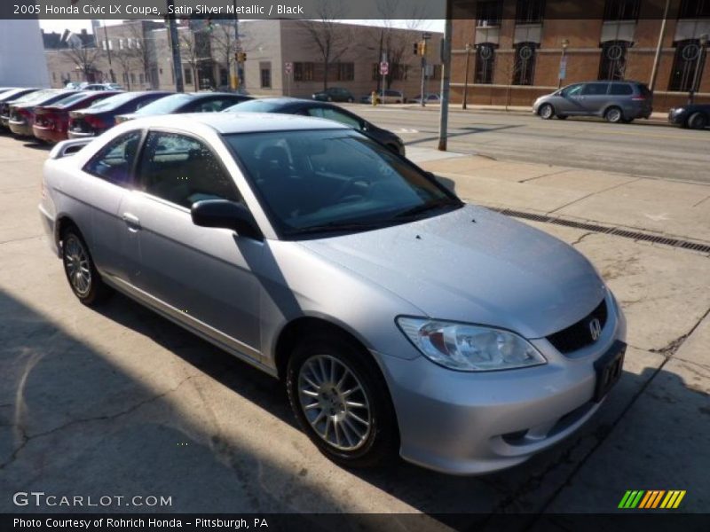 Satin Silver Metallic / Black 2005 Honda Civic LX Coupe