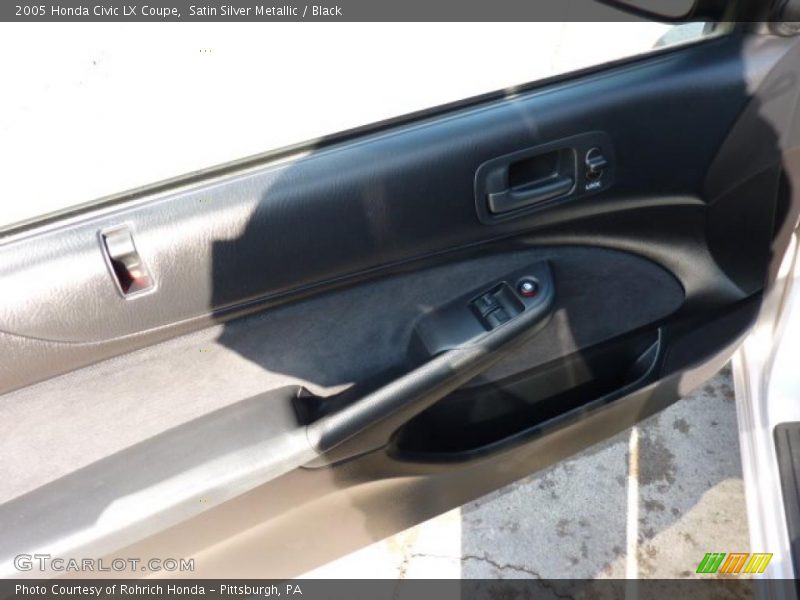 Satin Silver Metallic / Black 2005 Honda Civic LX Coupe
