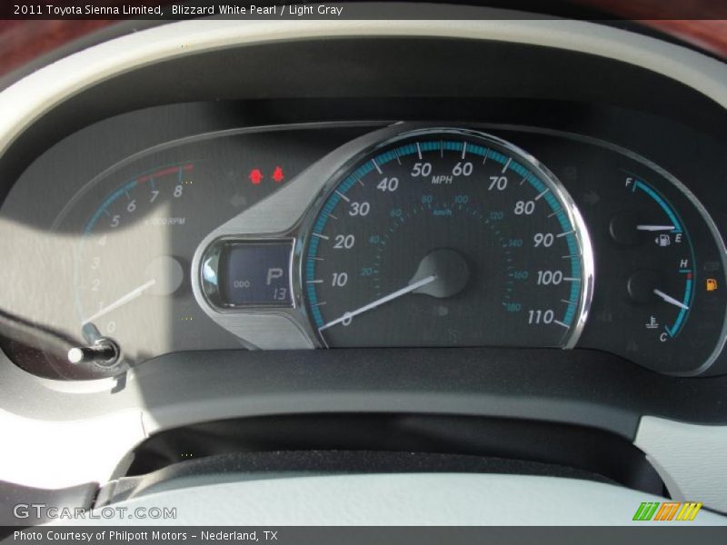  2011 Sienna Limited Limited Gauges