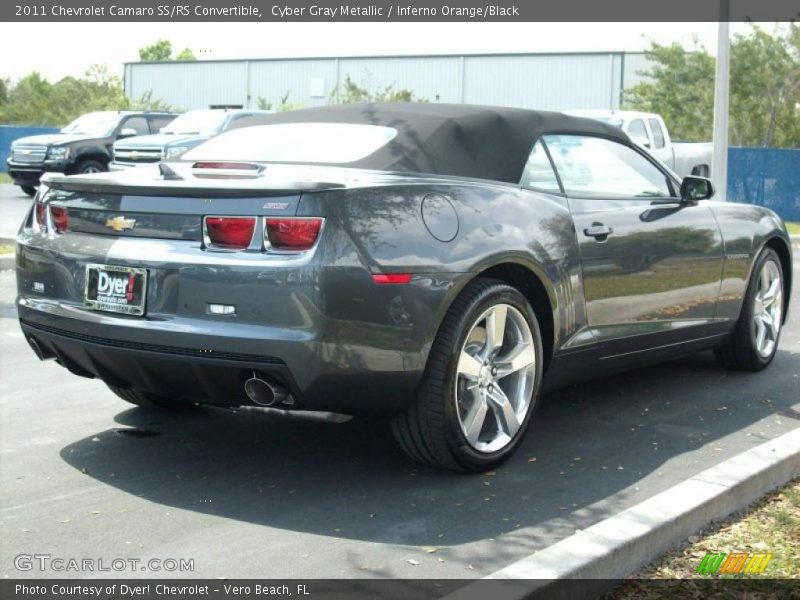Cyber Gray Metallic / Inferno Orange/Black 2011 Chevrolet Camaro SS/RS Convertible