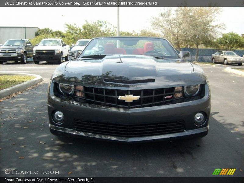 Cyber Gray Metallic / Inferno Orange/Black 2011 Chevrolet Camaro SS/RS Convertible