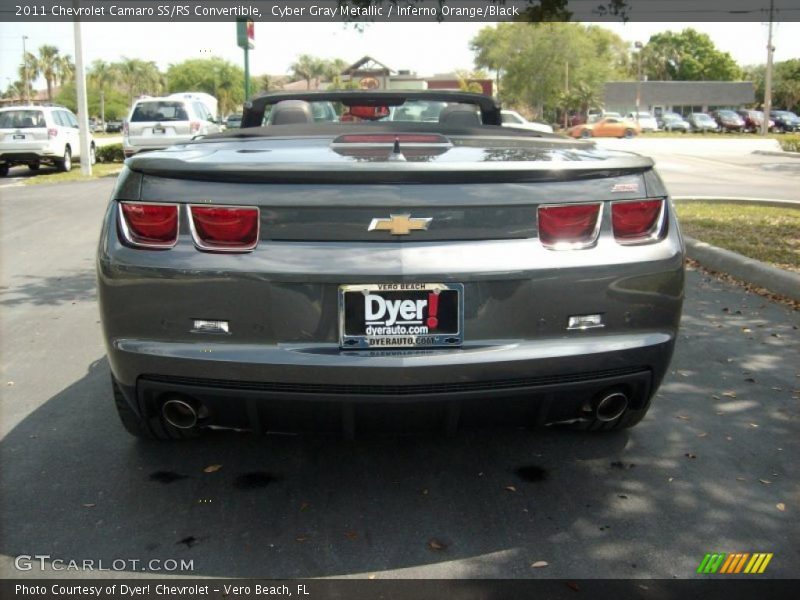 Cyber Gray Metallic / Inferno Orange/Black 2011 Chevrolet Camaro SS/RS Convertible