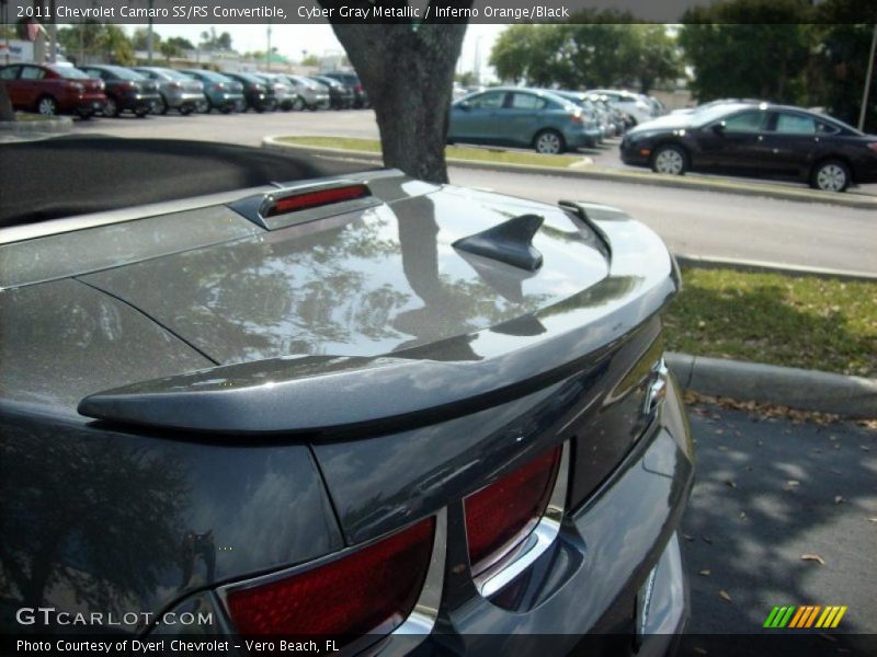 Cyber Gray Metallic / Inferno Orange/Black 2011 Chevrolet Camaro SS/RS Convertible