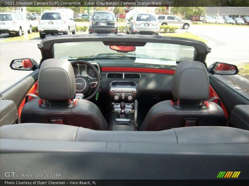 Cyber Gray Metallic / Inferno Orange/Black 2011 Chevrolet Camaro SS/RS Convertible