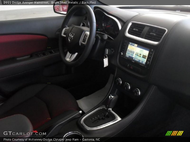 Bright Silver Metallic / Black/Red 2011 Dodge Avenger Mainstreet