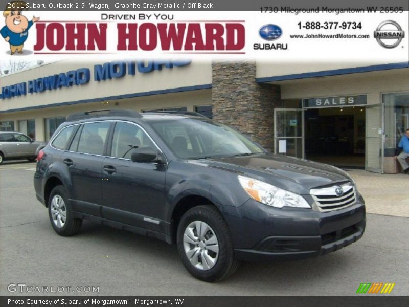 Graphite Gray Metallic / Off Black 2011 Subaru Outback 2.5i Wagon