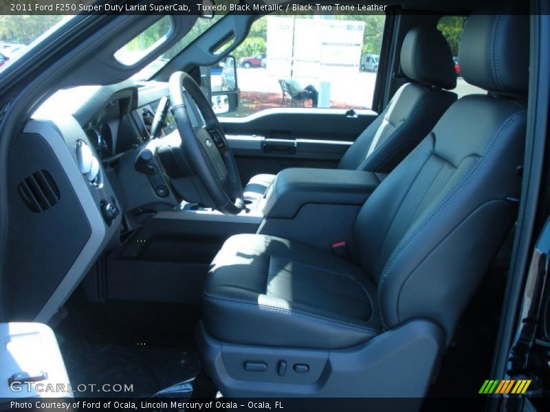  2011 F250 Super Duty Lariat SuperCab Black Two Tone Leather Interior