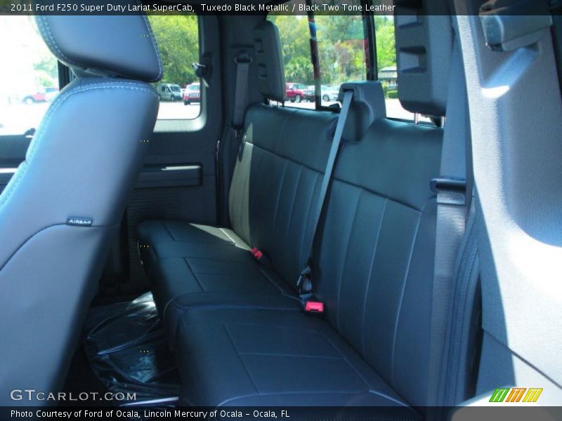  2011 F250 Super Duty Lariat SuperCab Black Two Tone Leather Interior