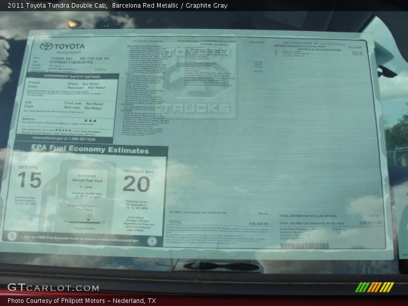  2011 Tundra Double Cab Window Sticker