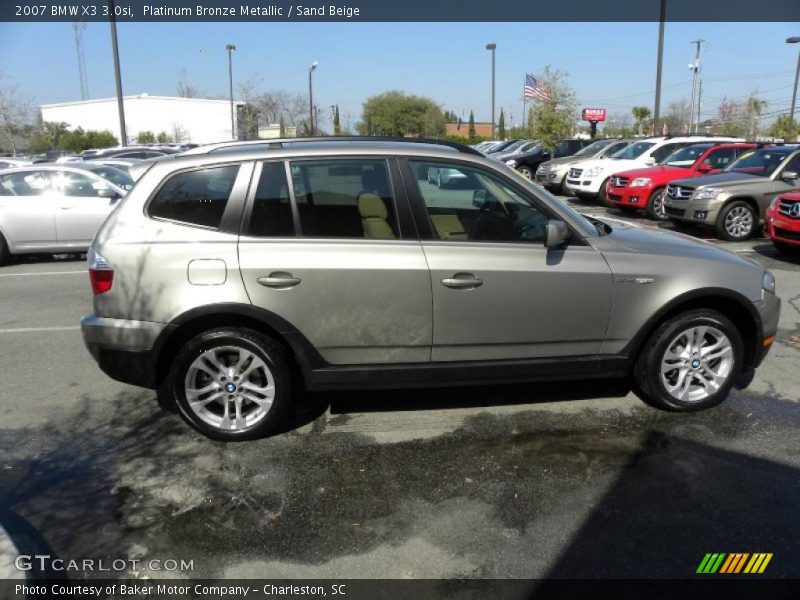 Platinum Bronze Metallic / Sand Beige 2007 BMW X3 3.0si