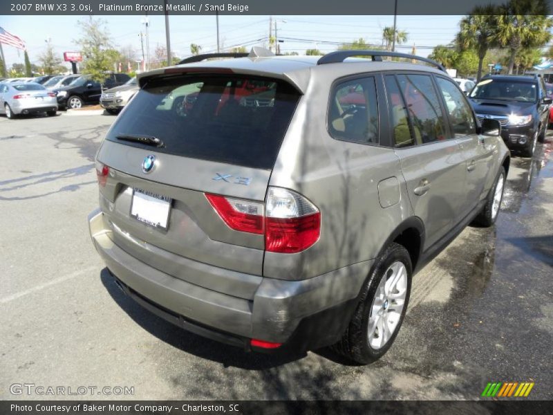 Platinum Bronze Metallic / Sand Beige 2007 BMW X3 3.0si