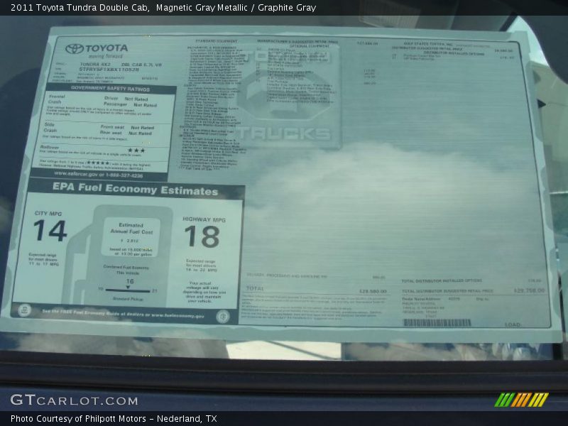 Magnetic Gray Metallic / Graphite Gray 2011 Toyota Tundra Double Cab