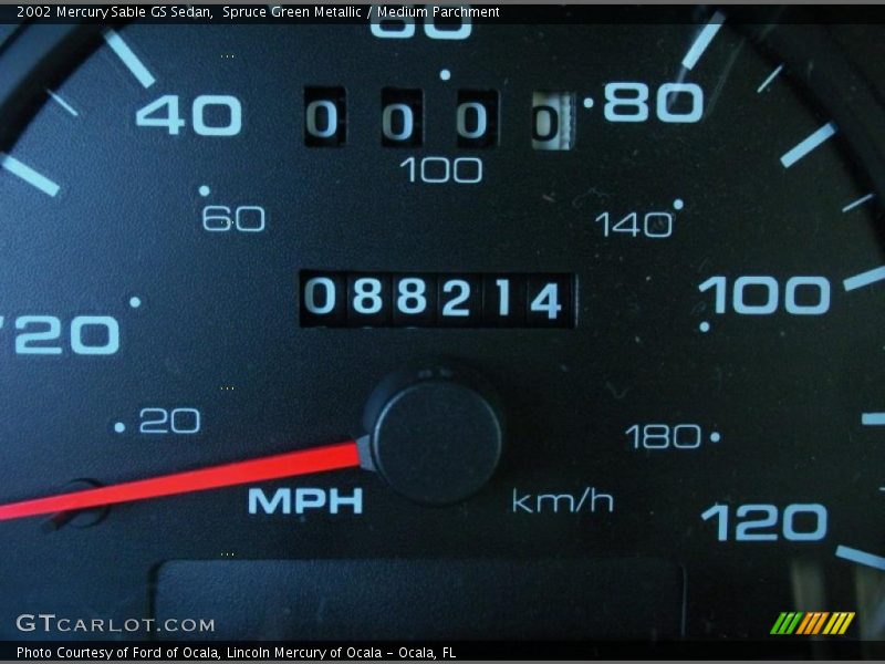 Spruce Green Metallic / Medium Parchment 2002 Mercury Sable GS Sedan