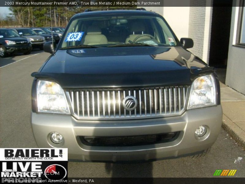 True Blue Metallic / Medium Dark Parchment 2003 Mercury Mountaineer Premier AWD