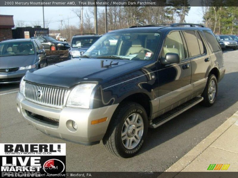 True Blue Metallic / Medium Dark Parchment 2003 Mercury Mountaineer Premier AWD