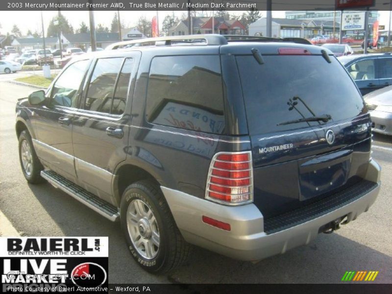 True Blue Metallic / Medium Dark Parchment 2003 Mercury Mountaineer Premier AWD