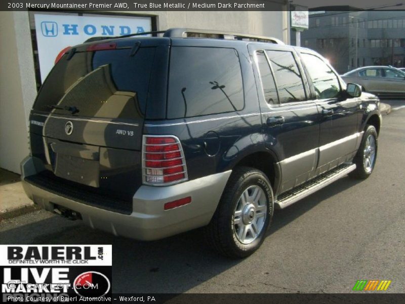 True Blue Metallic / Medium Dark Parchment 2003 Mercury Mountaineer Premier AWD