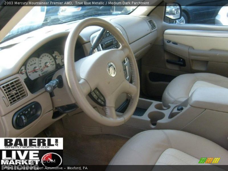 True Blue Metallic / Medium Dark Parchment 2003 Mercury Mountaineer Premier AWD