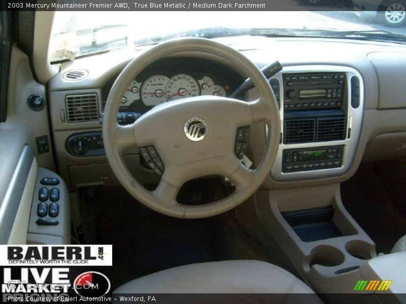 True Blue Metallic / Medium Dark Parchment 2003 Mercury Mountaineer Premier AWD