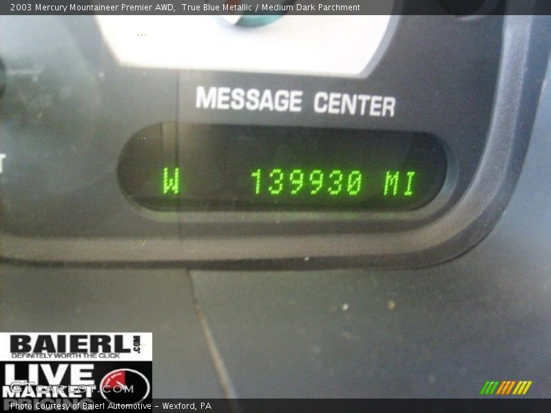 True Blue Metallic / Medium Dark Parchment 2003 Mercury Mountaineer Premier AWD