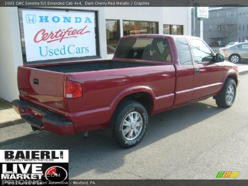 Dark Cherry Red Metallic / Graphite 2003 GMC Sonoma SLS Extended Cab 4x4
