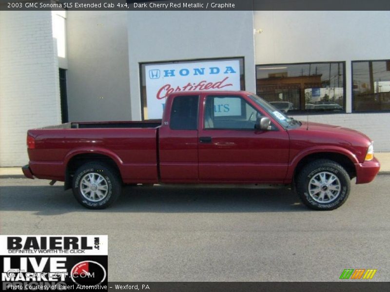 Dark Cherry Red Metallic / Graphite 2003 GMC Sonoma SLS Extended Cab 4x4