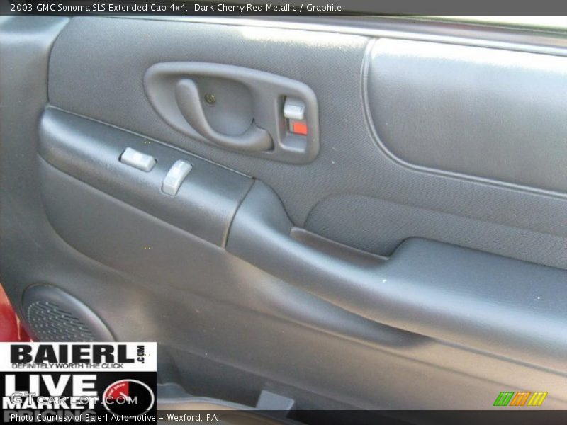 Dark Cherry Red Metallic / Graphite 2003 GMC Sonoma SLS Extended Cab 4x4