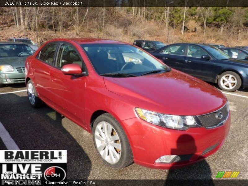 Spicy Red / Black Sport 2010 Kia Forte SX