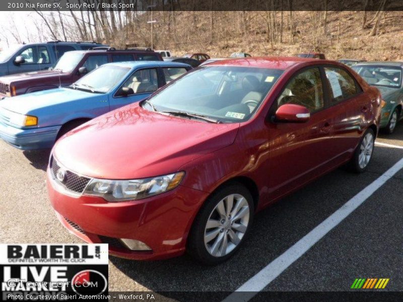 Spicy Red / Black Sport 2010 Kia Forte SX