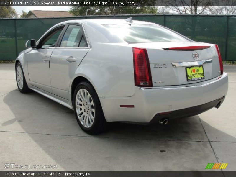 Radiant Silver Metallic / Light Titanium/Ebony 2010 Cadillac CTS 3.6 Sedan