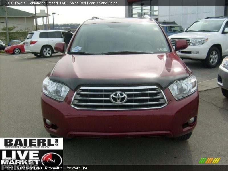 Salsa Red Pearl / Sand Beige 2010 Toyota Highlander Limited 4WD